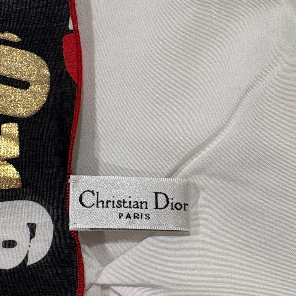 Christian Dior “J’adore Dior” Cotton Scarf 20” Square Made in Italy - Picture 2 of 3